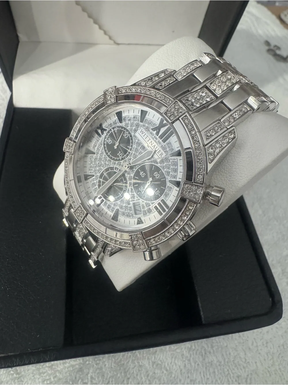 #171 Wittnauer Men’s Silver Crystal Chronograph Watch